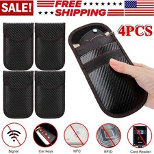 4 X Faraday Signal Blocking Pouch Bag Anti-theft Car Key Fob RFID Signal Blocker