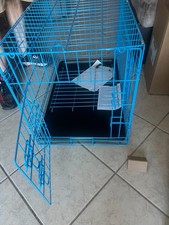 NIB 30" BLUE Dog Crate Dog Cage Foldable Metal Dog Kennel w/Removable Tray