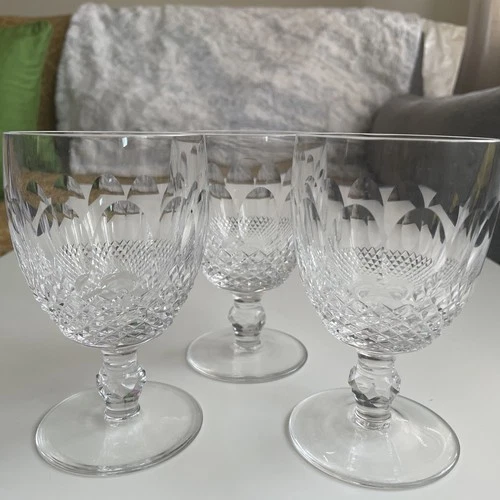 New ListingWaterford Crystal Colleen Short Stem Water Goblet 5 1/4” Set of 3 Vintage