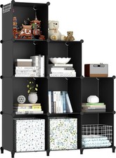 HOMIDEC Bookcase 9 Cube Storage Unit Bookshelf Storage Cubes Multi-Use DIY Black