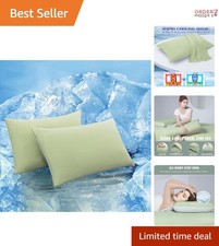 Cooling Pillowcases Standard Size 2-Pack Silky Breathable Sleep Cover