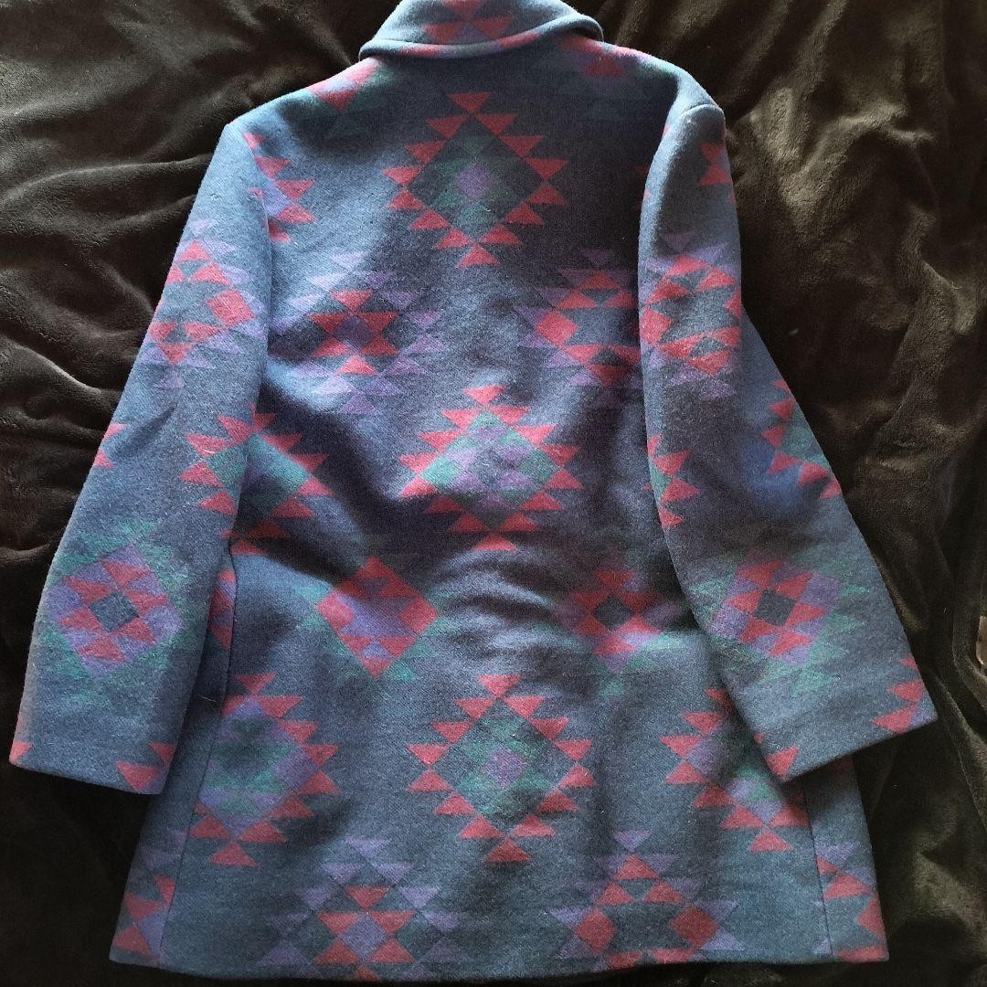 70s PENDLETON Chimayo Pattern Wool Coat Size L Ja… - image 6