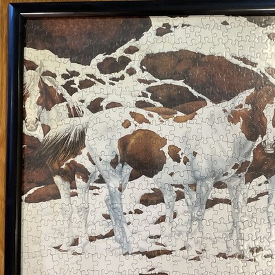 Bev-Doolittle “Pintos” Completed Puzzle and Framed 21x21” | eBay