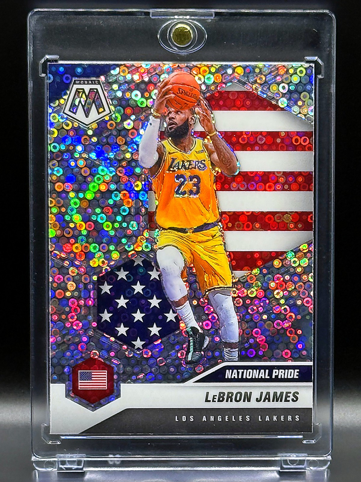 LeBron James 2020-21 Panini Mosaic Disco Prizm National Pride 247 LA Lakers Mint