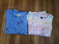 Two Sets Disney Stitch And Mickey Mouse Pajama Set Girls Sleepwear Size 8/10