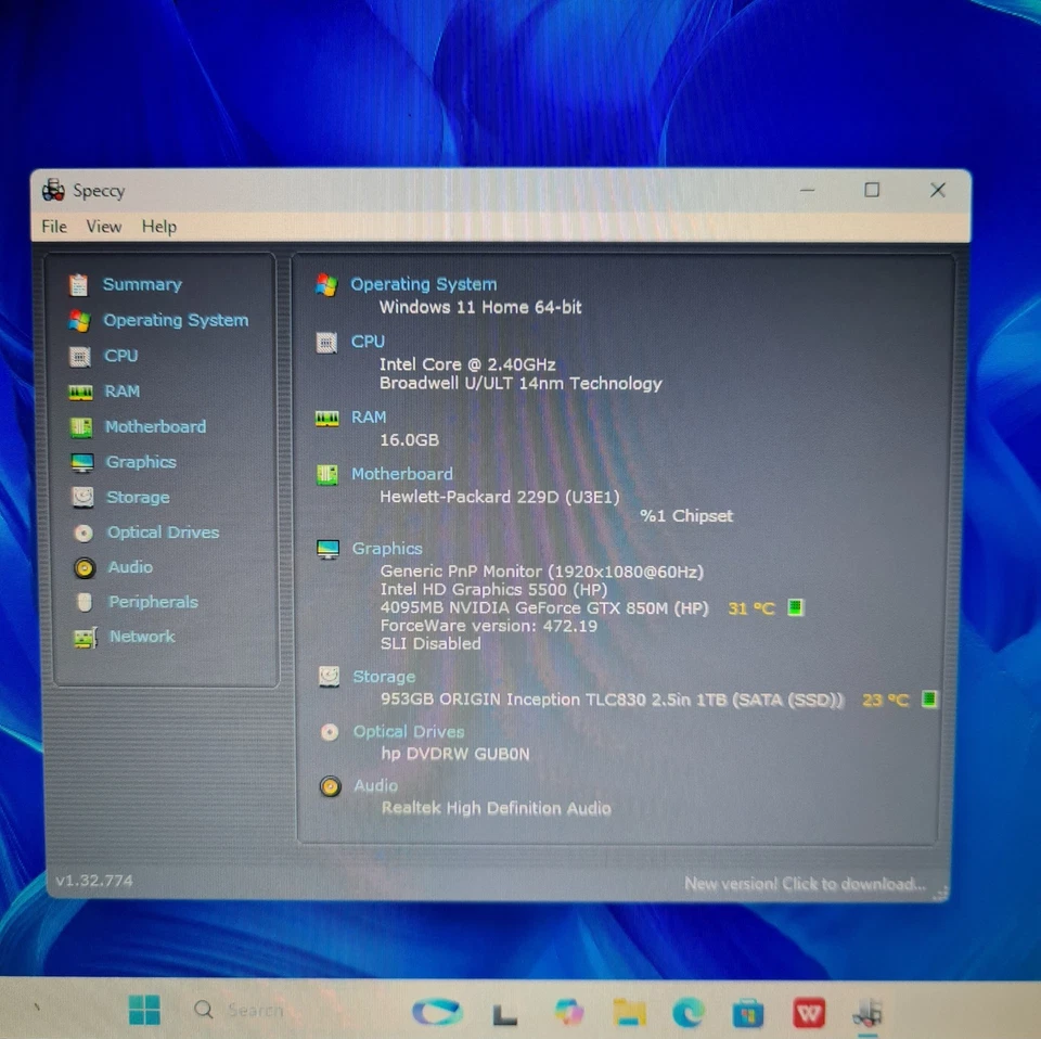 HP Envy 17" Laptop Intel i7 1TB SSD 16GB RAM NVIDIA Windows 11. - Image 4 of 4