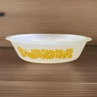 Oval Casserole Dish OvenWare 235 Yellow Daisy 1 Qt Vintage NICE! Vintage Daisy
