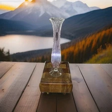 1960's Delicate Glass Pink Fluted Bud Vase