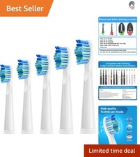Compatible Electric Toothbrush Replacement Heads 5 Pack for Fairywill D1 D3 D...