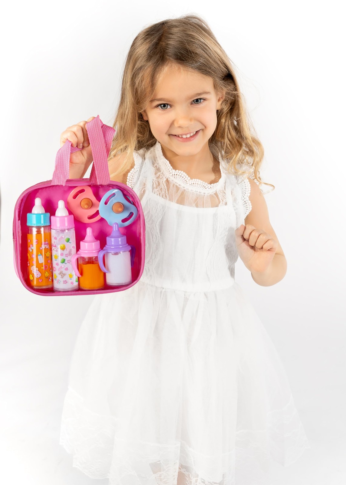 Fash N Kolor Baby Doll Diaper Bag Set w/ 6 Accessories & Magic Bottle Gift