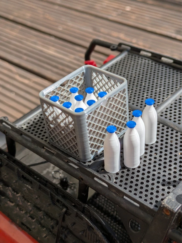 1:10 RC Crawler Zubehör Milchkiste mit 12 Milchflaschen/Scale Deko Accessoire - Bild 2 von 4