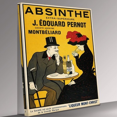 Absinth Vintage Werbung Leinwandbild Wandbild Bild