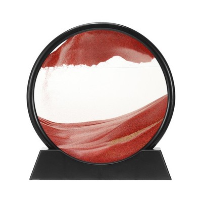 Moving Sand Art Liquid Motion, 7'' Sand Art Display, Red(Black Frame)