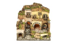 Presepe borgo napoletano stile 700 con forno effetto fiamma 30X40x36