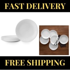 NEW Corelle Winter Frost Livingware White 8.5" Glass Salad Plate (Set of 6)