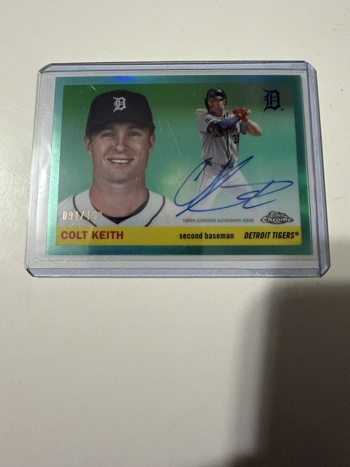 2025 Topps Chrome Platinum #CPA-CKE Colt Keith Refractor Auto /150- Tigers Aqua