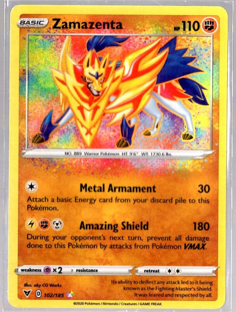 Zamazenta 102/185 Amazing Rare Vivid Voltage Pokémon TCG Near Mint