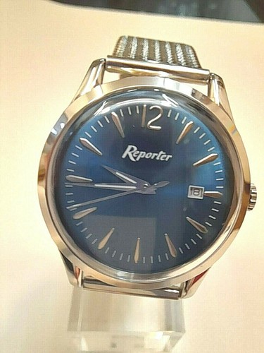 Orologio Reporter uomo stile anni 50 cassa mm. 40 acciaio imper. 30m | eBay
