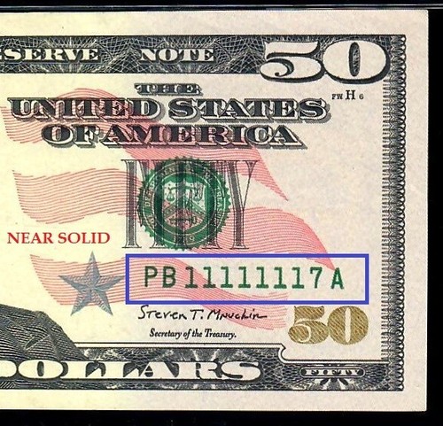 2017 $50 Federal Reserve New York , NY Near Solid Serial number PMG 53 EPQ - Picture 1 of 4
