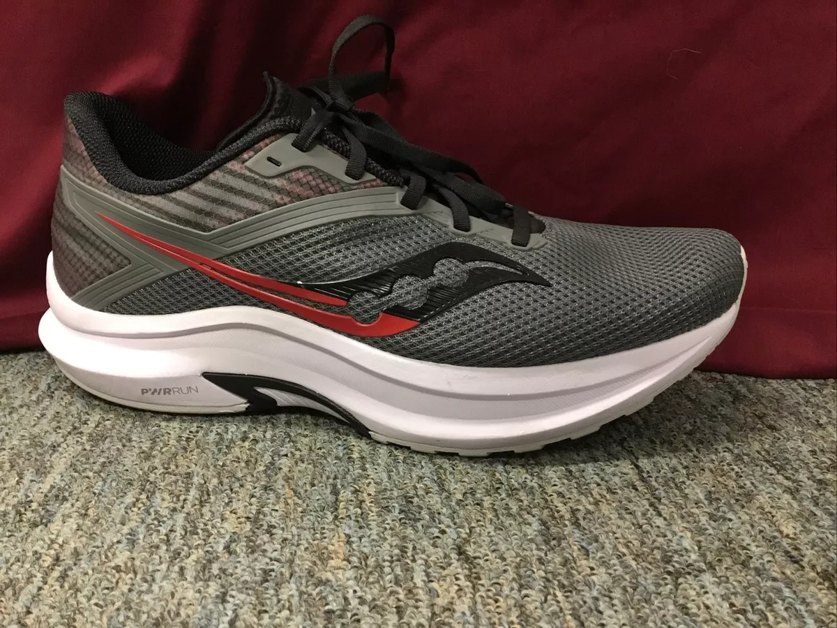 New Men s Saucony S20657 46 Axon Sneakers in Grey Red Size 8.5 Medium