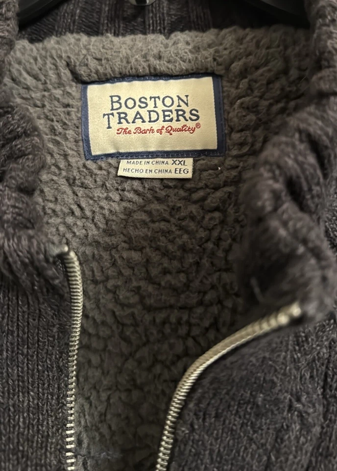 Chaqueta Suéter Para Hombre Forrada de Vellón Cremallera Completa 24” P2P 30” Longitud Bolsillos Usada en Excelente Condición XXL Foto 2 de 4