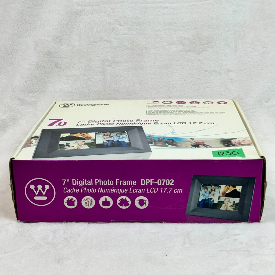 Westinghouse 7" Digital Photo Frame Model DPF-0702 128mb flash Memory - New - Image 2 of 4