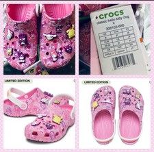 New Pink Hello Kitty x Crocs Kids Children Ju...