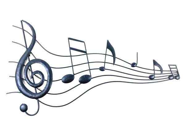 Black Music Stream Score Metal Wall Art - Music Gift - Music Themed Wall Art