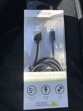 iHome Black 5 Ft. Micro USB Cable For Android Devices