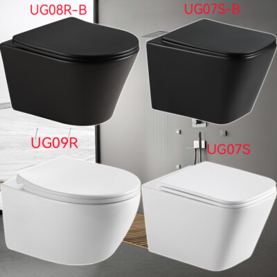Spülrandloses Wand Hänge WC Spülrandlos Toilette Tiefspüler mit Sitz Softclose