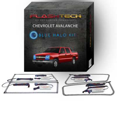 Blue Angel Eye LED Headlight Halo kit for 03-06 Chevrolet Avalanche Headlights