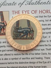 2013 Cook Islands $1 Coin Treasures Of Ancient Egypt EYE OF HORUS Gold Plated