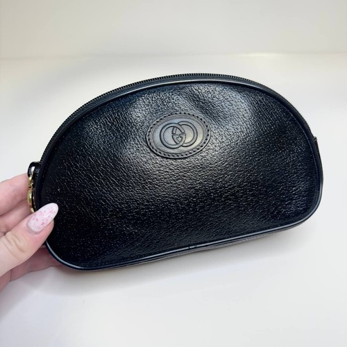 Gucci Vintage Cosmetic Case – Black Textured Leather (1970s) - Picture 2 of 14