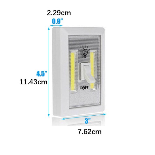 Mini COB LED Switch Wall Night Light Battery Operated Cabinet Garage Light B - Picture 4 of 10
