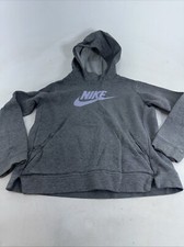 Nike Hoodie Youth XL Long Sleeve Center Logo Breathable Gym Gray