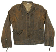 Max & Co Active Wax Canvas Womens Jacket 6 Brown Vintage