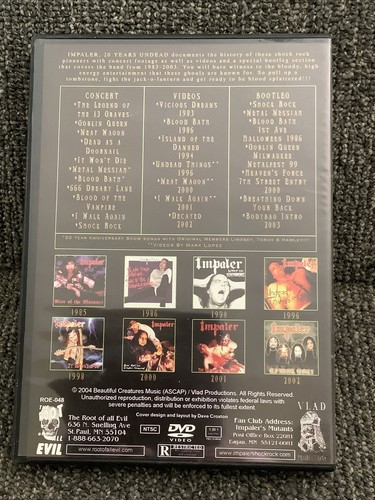 IMPALER Sonderedition (DVD, 2004) 20 Jahre UNDEAD Rock Heavy Metal SELTEN (R) - Bild 2 von 3