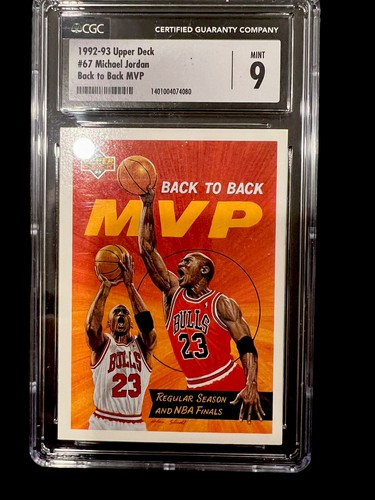 1992 Upper Deck Michael Jordan Back To Back MVP #67 CGC 9 MINT Fresh