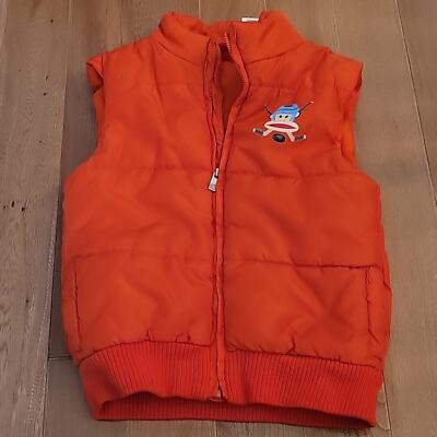 Kids Paul Frank Target Puffer Vest Hockey Graphic Orange 4T