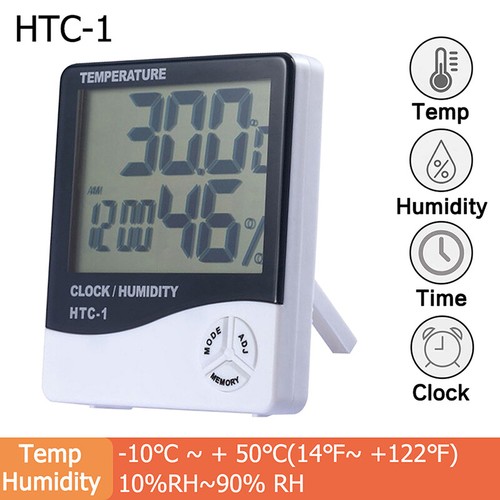 Digital LCD Thermometer Hygrometer Humidity Meter Indoor Temperature Alarm Clock - Picture 5 of 21