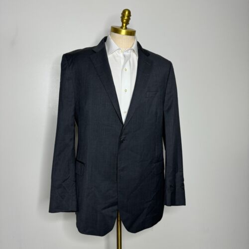 Ermenegildo Zegna x Saks Fifth Avenue Suit Jacket Mens Solid Gray Wool 46L - Imagen 1 de 13