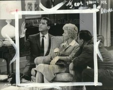 1957 Press Photo Hal March, Joe Ross & Merry Anders star in 