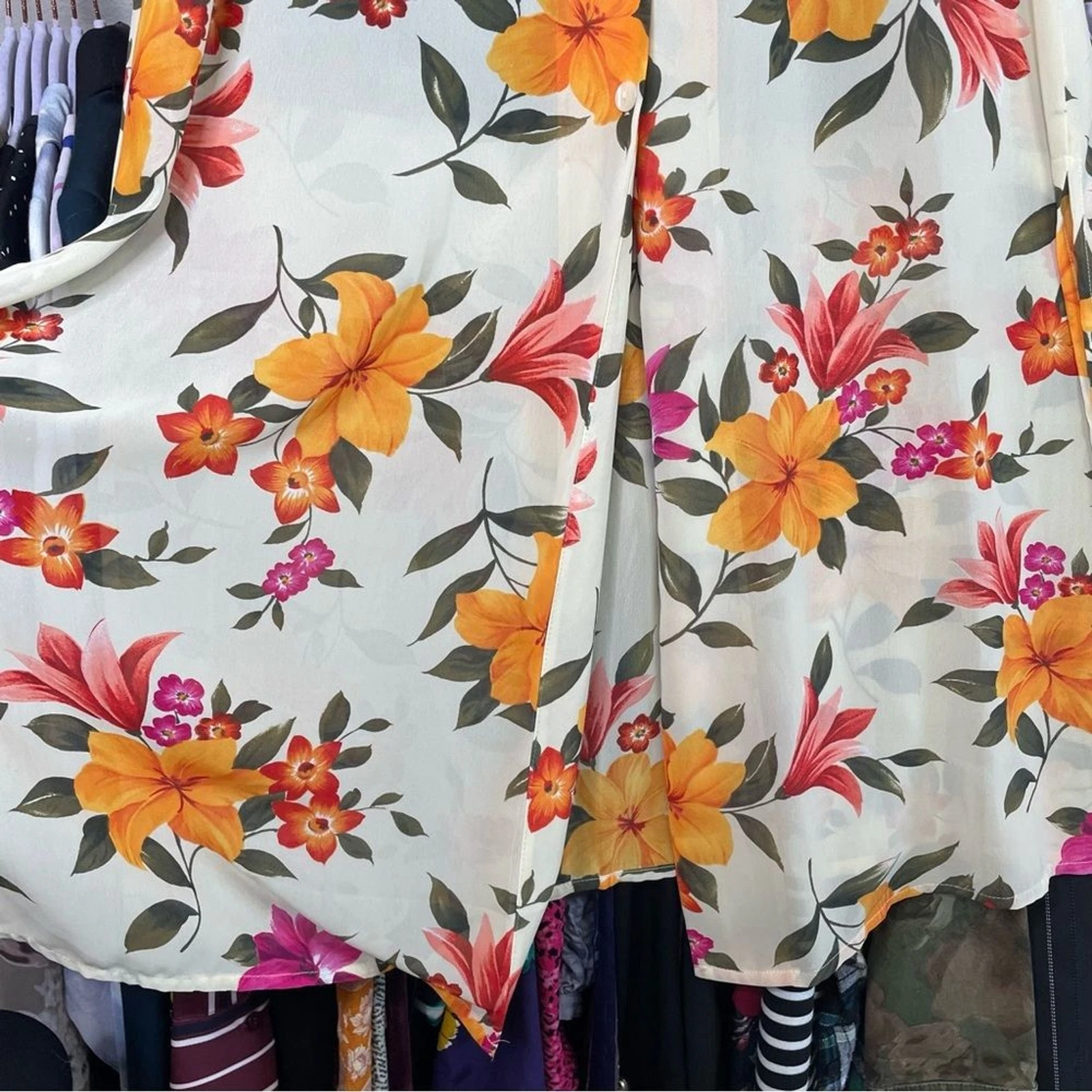 UNDERCOVER Abito vintage Victoria's Secret con bottoni trasparente floreale tropicale