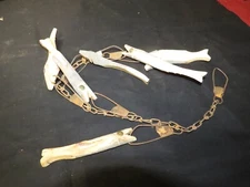 Vintage Hand Carved 6 Wood Fish On A Stringer Hanging Folk Art, Nice