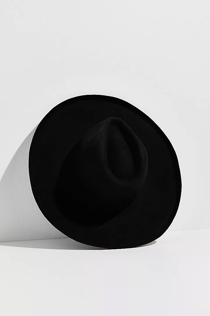 Free People X Lack of Color Melodic Felt Black Fedora Size S NWT FREE PEOPLE LACK OF COLOR MELODIC FEDORA HAT IN BLACK Sz  main image 2