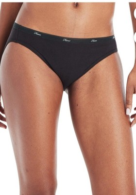 Hanes Women's Size 9 Multi-Color No Ride Up Cotton Bikini 6-Pack