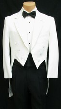 Boys Size 4 White Tuxedo Tailcoat Formal Wedding Ringbearer Mardis Gras Costume
