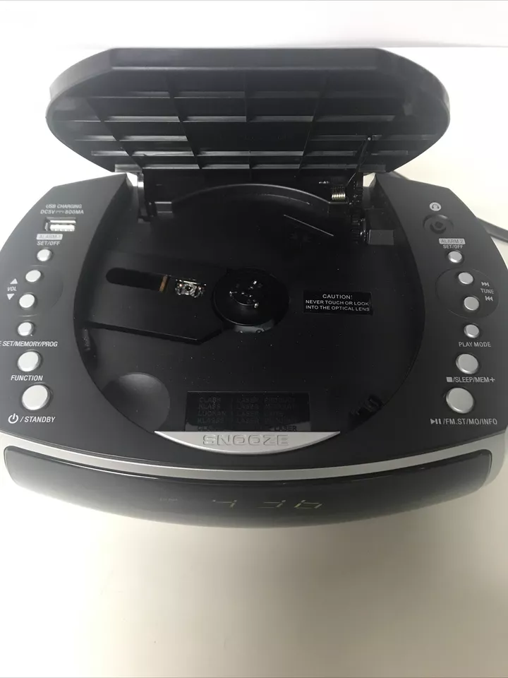 Jensen Modern Home CD Tabletop Stereo Clock Digital AM/FM Radio CD Player Dual - Image 3 of 4