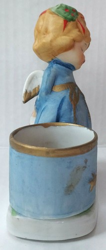 Vintage Jasco Christmas Luvkins Angel Candle Holder Figurine Hand Painted 1978 - Picture 5 of 7