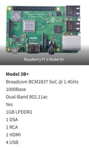Raspberry Pi 3 modello B+ PLUS (1,4 GHz, 1 GB) - Used in mint condition - Imagen 1 de 1